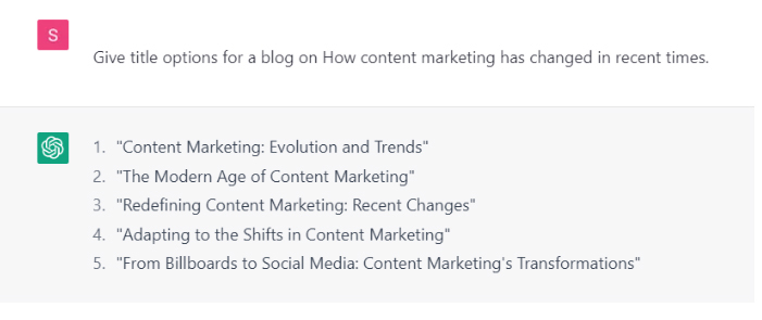 ChatGPT for Content Marketing